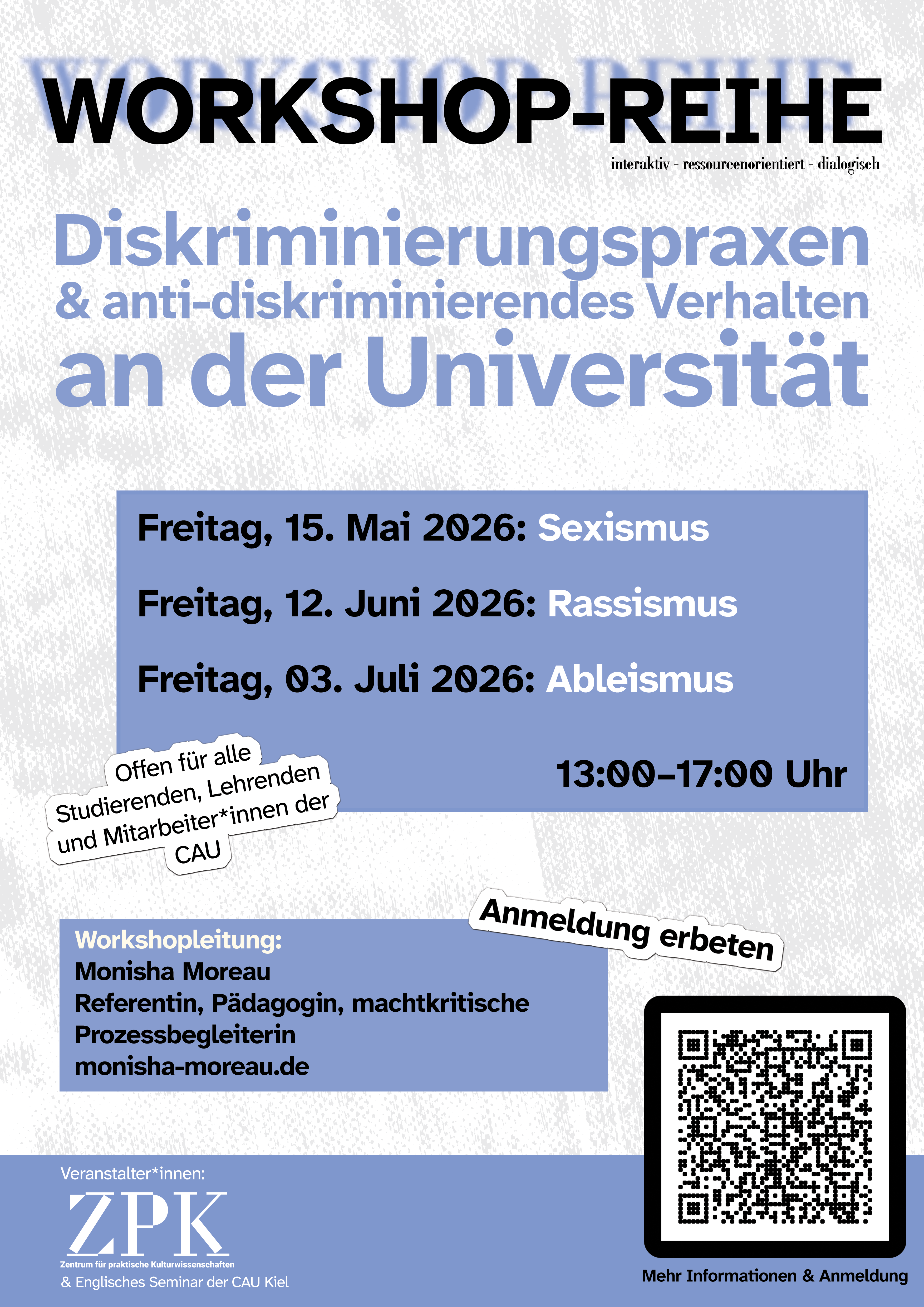 Werbeplakat für die Workshops